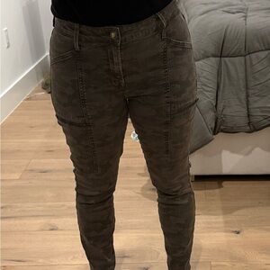 Olive Camouflage Skinny Jeans for Women